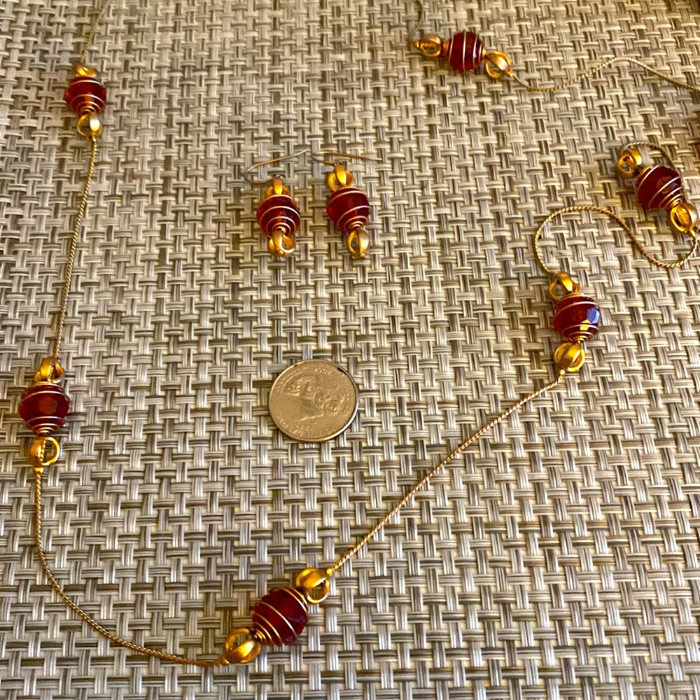 Earrings and matching necklace